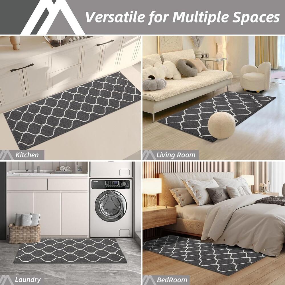 COSY HOMEER 2PCS 23.6x47 Inch 23.6x71.2 Inch Kitchen Rug Mat Set, Soft Absorbent - Picture 5 of 6